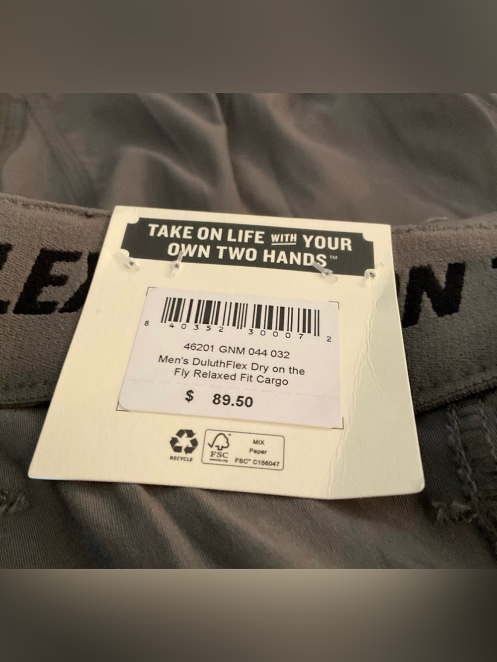 Duluth Trading Men's Sz 44x32 DuluthFlex DOTF Relaxed Fit Cargo Gray Pants NWT - Picture 4 of 9